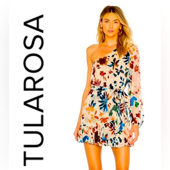 Tularosa Floral One-Shoulder Robin Dress L NWT $228 - Picture 1 of 5